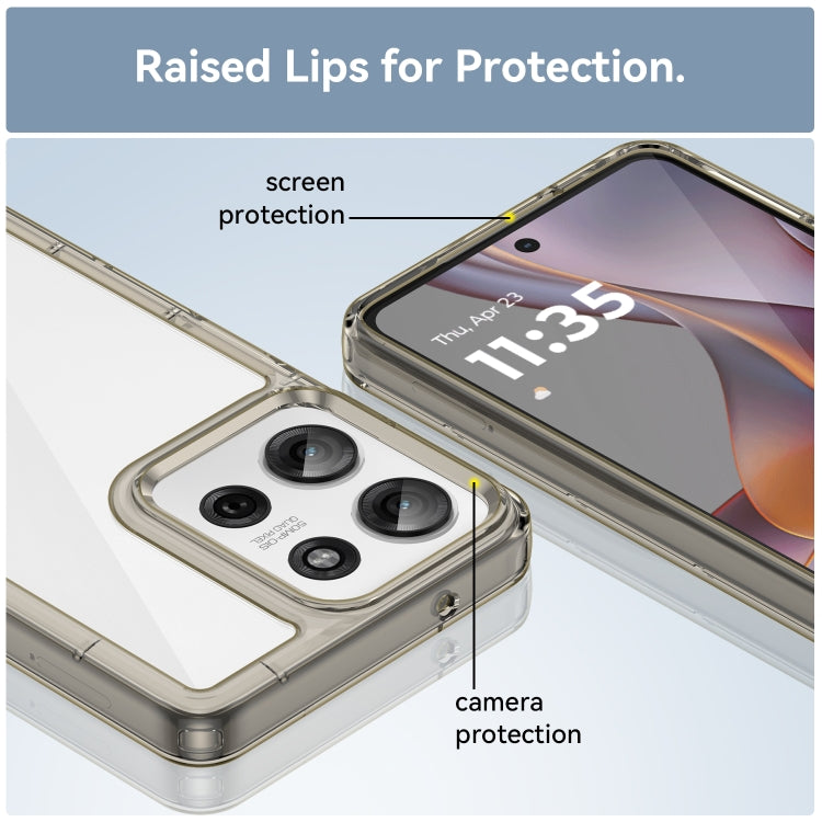 For Motorola Moto G75 5G Colorful Series Acrylic Hybrid TPU Phone Case(Transparent Grey) - free shipping - PMC TechLife - Order now!