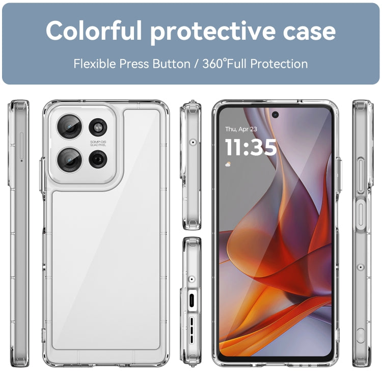 For Motorola Moto G75 5G Colorful Series Acrylic Hybrid TPU Phone Case(Transparent) - free shipping - PMC TechLife - Order now!