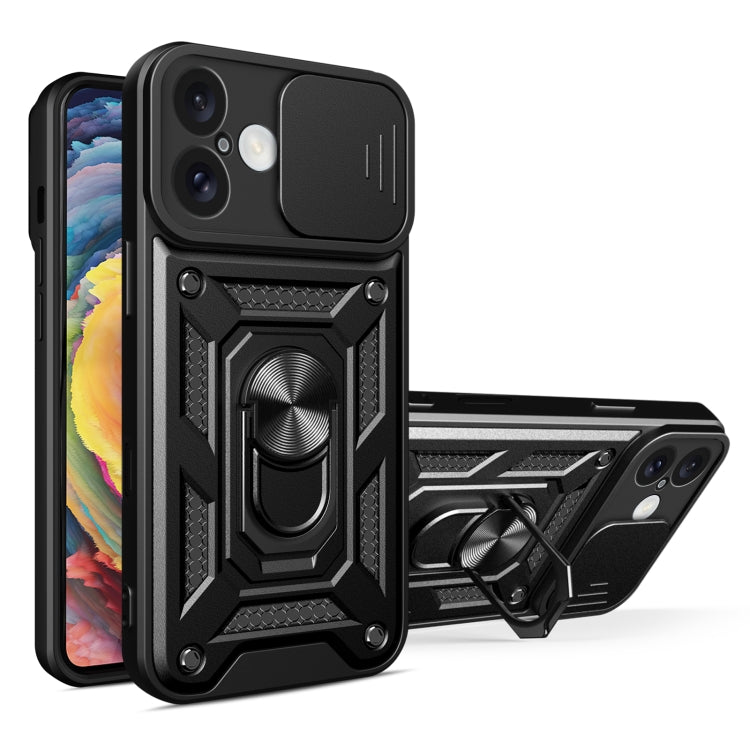 For iPhone 16 Sliding Camera Cover Design TPU+PC Phone Case(Black) - iPhone 16 Cases by PMC TechLife | Online Shopping South Africa | PMC TechLife | Buy Now Pay Later Mobicred