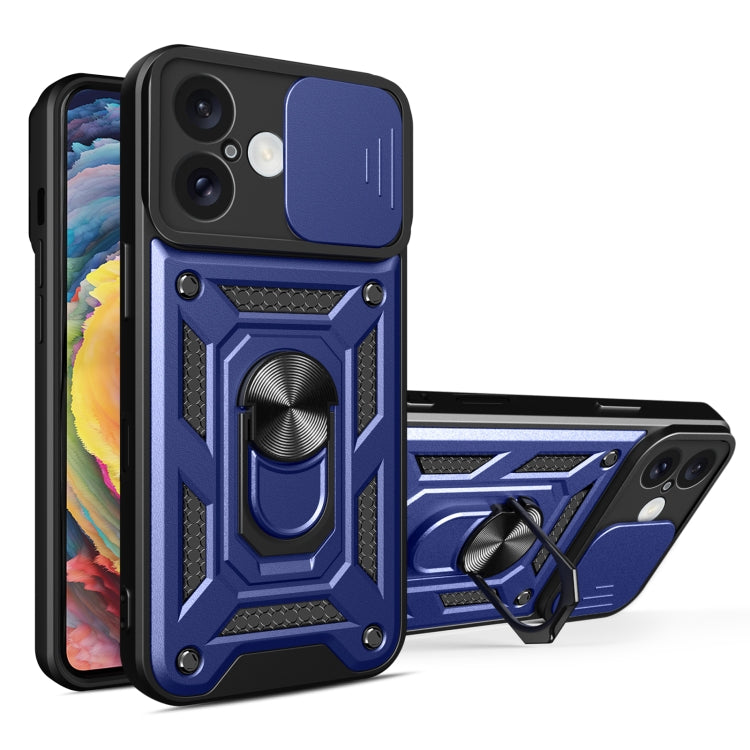 For iPhone 16 Sliding Camera Cover Design TPU+PC Phone Case(Blue) - iPhone 16 Cases by PMC TechLife | Online Shopping South Africa | PMC TechLife | Buy Now Pay Later Mobicred