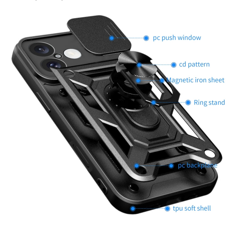 For iPhone 16 Sliding Camera Cover Design TPU+PC Phone Case(Silver) - iPhone 16 Cases by PMC TechLife | Online Shopping South Africa | PMC TechLife | Buy Now Pay Later Mobicred
