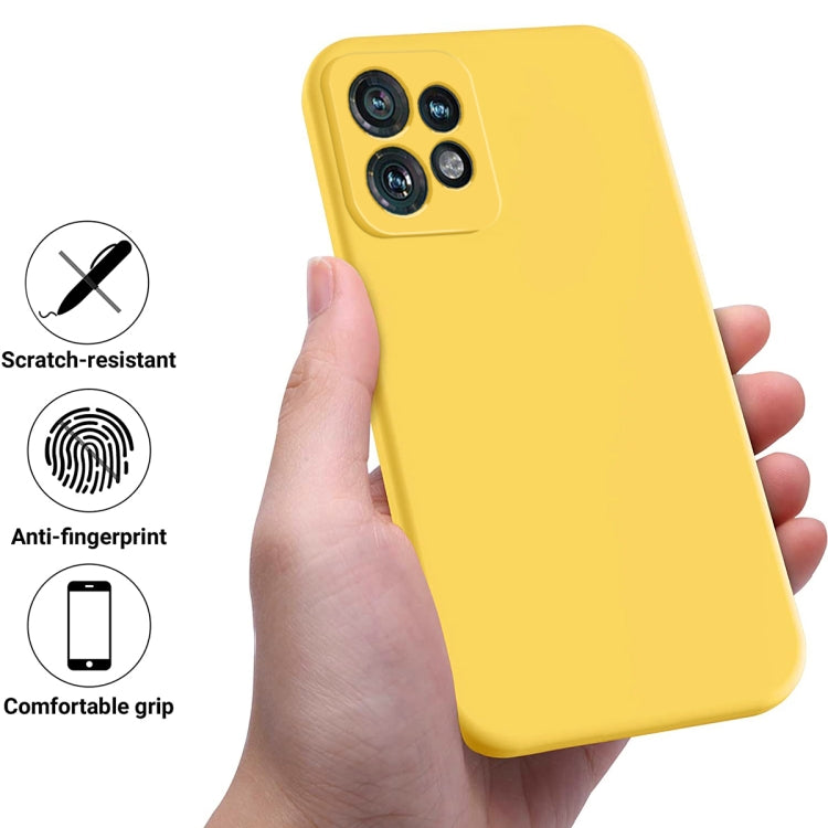 For Motorola Edge 40 Pro/Edge+ 2023/X40 Pure Color Liquid Silicone Shockproof Phone Case(Yellow) - Motorola Cases by PMC TechLife | Online Shopping South Africa | PMC TechLife | Buy Now Pay Later Mobicred