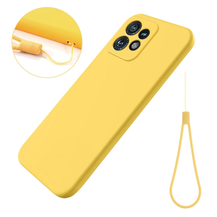For Motorola Edge 40 Pro/Edge+ 2023/X40 Pure Color Liquid Silicone Shockproof Phone Case(Yellow) - Motorola Cases by PMC TechLife | Online Shopping South Africa | PMC TechLife | Buy Now Pay Later Mobicred