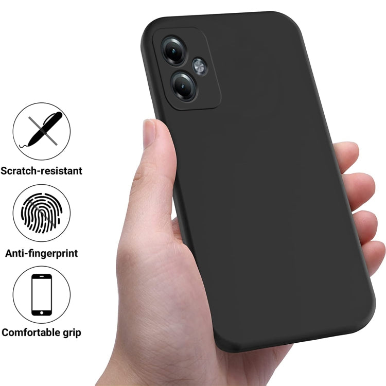 For Motorola Moto G14 Pure Color Liquid Silicone Shockproof Phone Case(Black) - Motorola Cases by PMC TechLife | Online Shopping South Africa | PMC TechLife | Buy Now Pay Later Mobicred