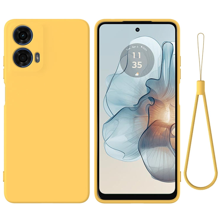 For Motorola Moto G24 Power Pure Color Liquid Silicone Shockproof Phone Case(Yellow) - Motorola Cases by PMC TechLife | Online Shopping South Africa | PMC TechLife | Buy Now Pay Later Mobicred