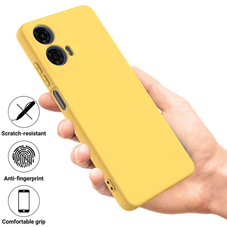 For Motorola Moto G24 Power Pure Color Liquid Silicone Shockproof Phone Case(Yellow) - Motorola Cases by PMC TechLife | Online Shopping South Africa | PMC TechLife | Buy Now Pay Later Mobicred