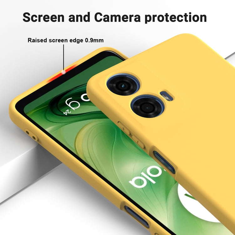 For Motorola Moto G24 Power Pure Color Liquid Silicone Shockproof Phone Case(Yellow) - Motorola Cases by PMC TechLife | Online Shopping South Africa | PMC TechLife | Buy Now Pay Later Mobicred