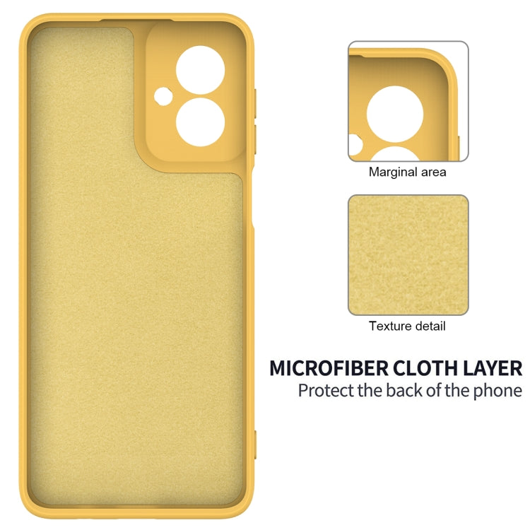 For Motorola Moto G55 Solid Color Liquid Silicone Dropproof Full Coverage Phone Case(Yellow) - free shipping - PMC TechLife - Order now!