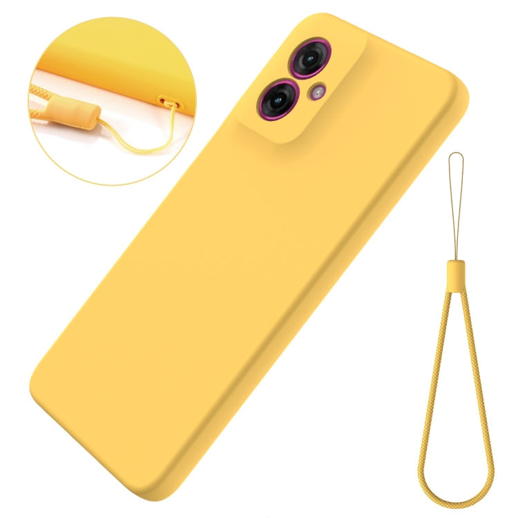 For Motorola Moto G55 Solid Color Liquid Silicone Dropproof Full Coverage Phone Case(Yellow) - free shipping - PMC TechLife - Order now!