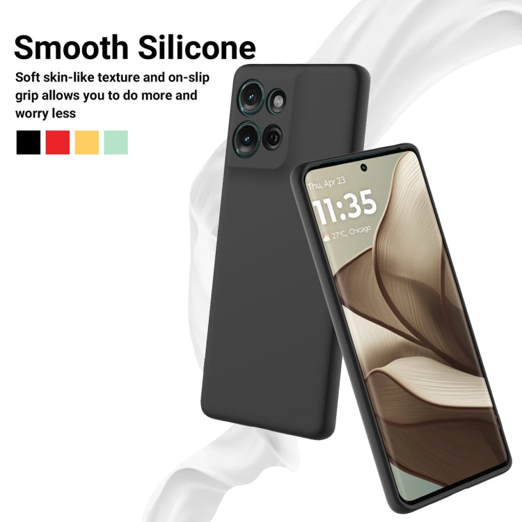 For Motorola Moto G75 Solid Color Liquid Silicone Dropproof Full Coverage Phone Case(Black) - free shipping - PMC TechLife - Order now!