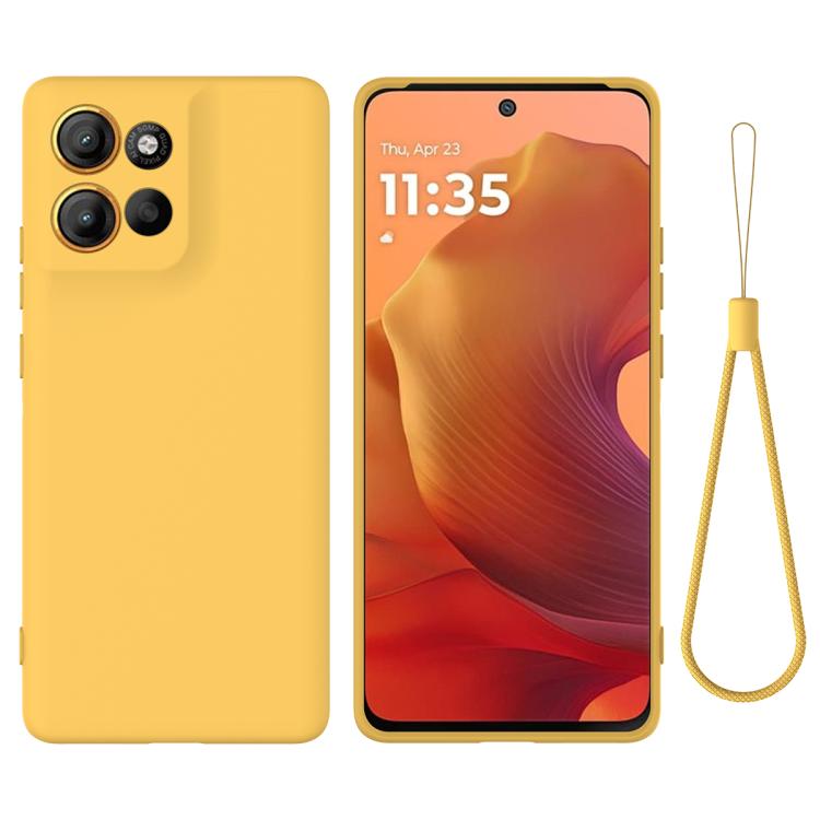 For Motorola Moto G15 Solid Color Liquid Silicone Dropproof Full Coverage Phone Case(Yellow) - free shipping - PMC TechLife - Order now!