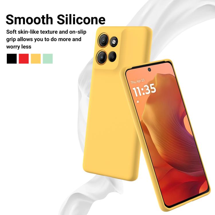 For Motorola Moto G15 Solid Color Liquid Silicone Dropproof Full Coverage Phone Case(Yellow) - free shipping - PMC TechLife - Order now!