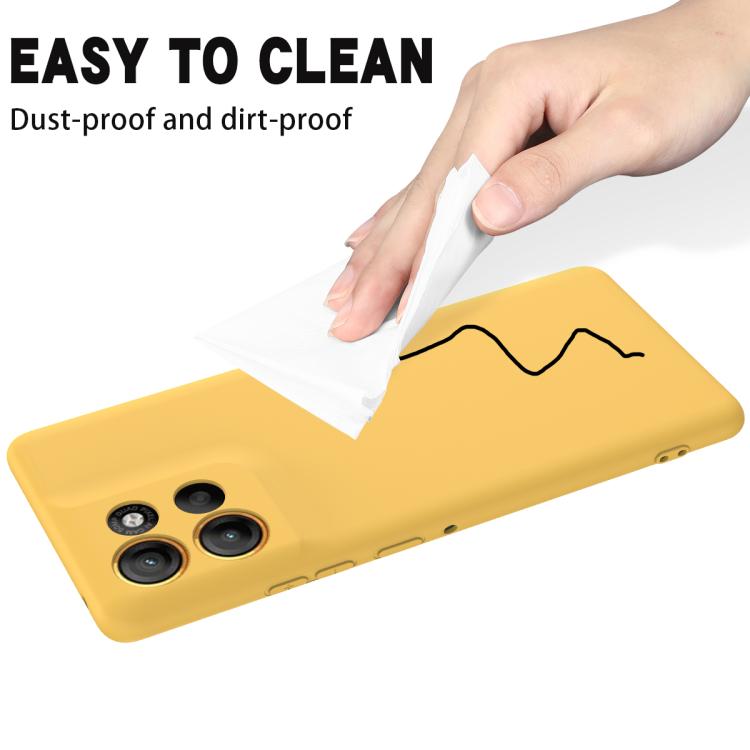 For Motorola Moto G15 Solid Color Liquid Silicone Dropproof Full Coverage Phone Case(Yellow) - free shipping - PMC TechLife - Order now!