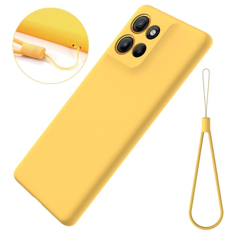 For Motorola Moto G86 5G Solid Color Liquid Silicone Dropproof Full Coverage Phone Case(Yellow) - free shipping - PMC TechLife - Order now!