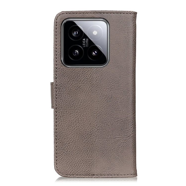 For Xiaomi 14 Pro KHAZNEH Cowhide Texture Flip Leather Phone Case(Khaki) - 14 Pro Cases by PMC TechLife | Online Shopping South Africa | PMC TechLife | Buy Now Pay Later Mobicred