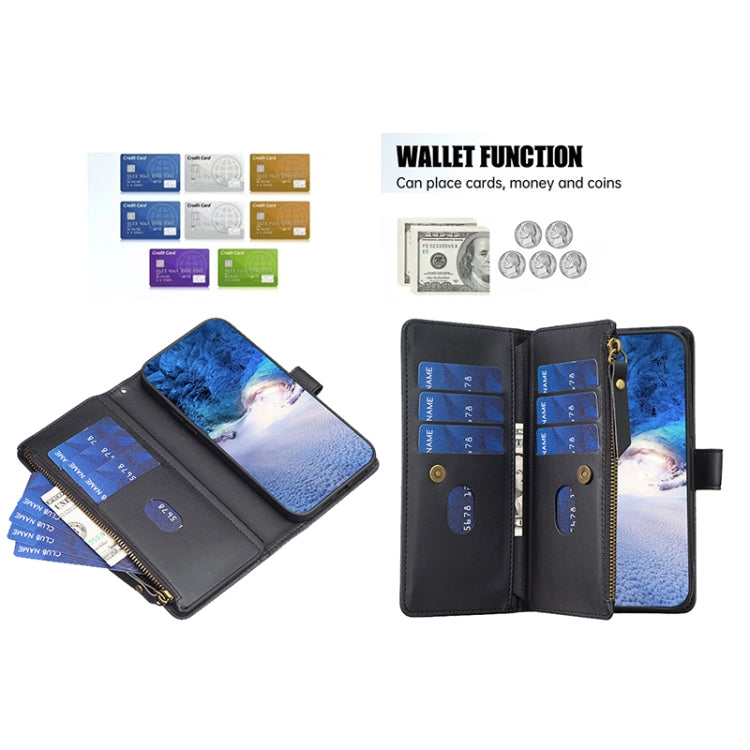 For Google Pixel 8 Pro 9 Card Slots Zipper Wallet Leather Flip Phone Case(Black) - Google Cases by PMC TechLife | Online Shopping South Africa | PMC TechLife | Buy Now Pay Later Mobicred