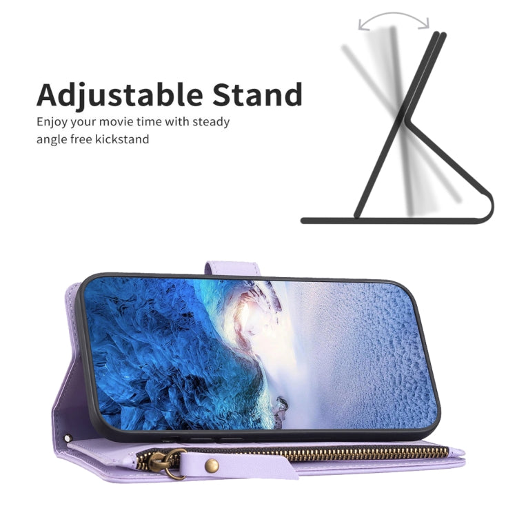 For Google Pixel 8 9 Card Slots Zipper Wallet Leather Flip Phone Case(Light Purple) - Google Cases by PMC TechLife | Online Shopping South Africa | PMC TechLife | Buy Now Pay Later Mobicred