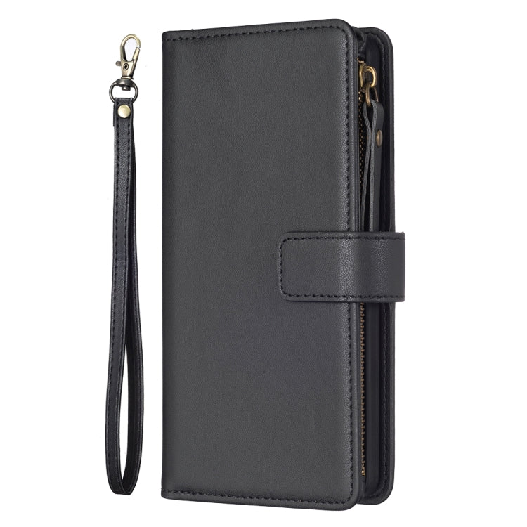 For Samsung Galaxy S24 Ultra 5G 9 Card Slots Zipper Wallet Leather Flip Phone Case(Black) - Galaxy S24 Ultra 5G Cases by PMC TechLife | Online Shopping South Africa | PMC TechLife