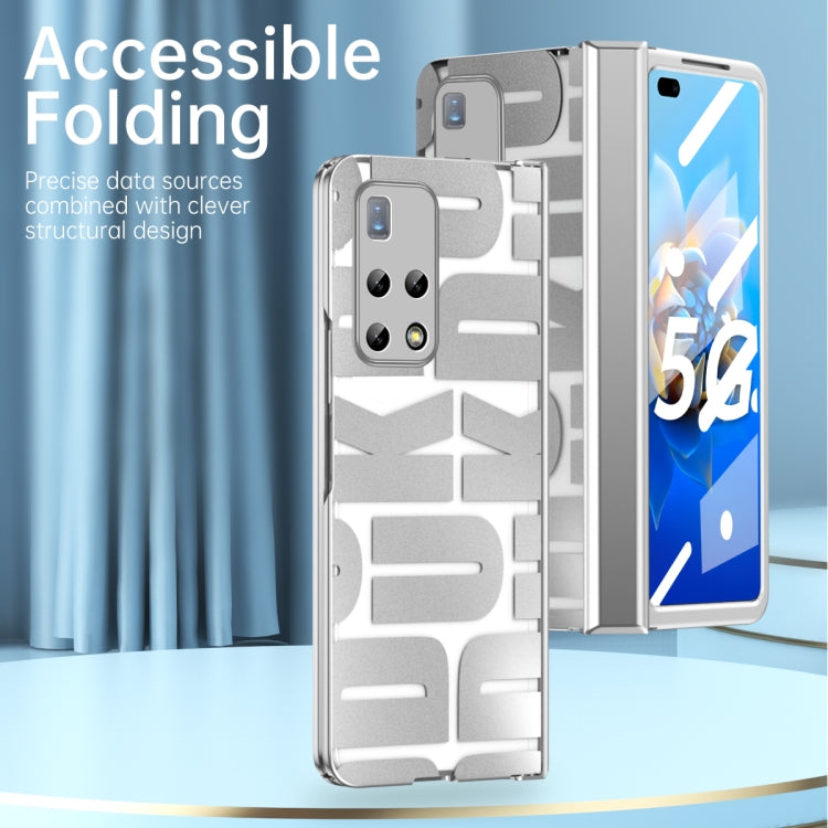 For Huawei Mate X2 Integrated Electroplating Folding Phone Case with Hinge(Silver) - Huawei Cases by PMC TechLife | Online Shopping South Africa | PMC TechLife | Buy Now Pay Later Mobicred