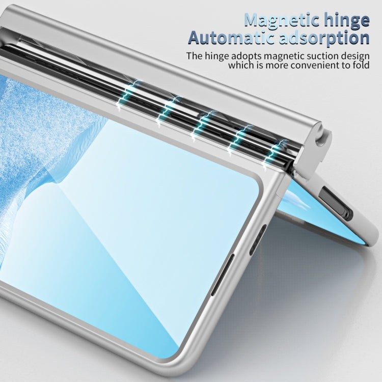 For Google Pixel Fold Integrated Electroplating PC All-inclusive Phone Case with Hinge(Silver) - Google Cases by PMC TechLife | Online Shopping South Africa | PMC TechLife | Buy Now Pay Later Mobicred