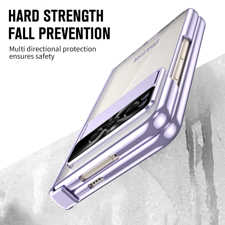 For Google Pixel Fold Integrated Electroplating Folding Phone Case with Pen Slot(Purple) - Google Cases by PMC TechLife | Online Shopping South Africa | PMC TechLife | Buy Now Pay Later Mobicred