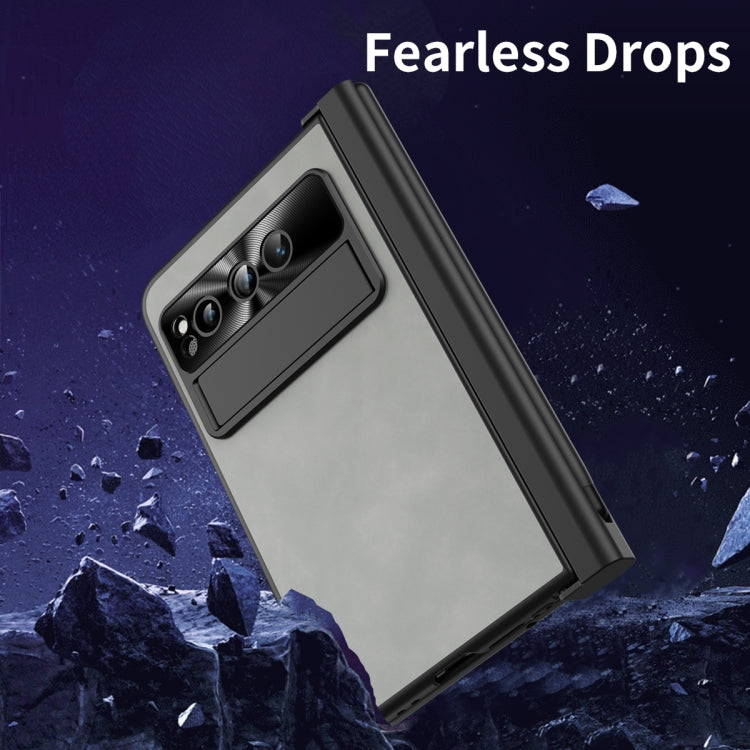 For Google Pixel Fold Integrated Napa Texture All-inclusive Phone Case with Pen Slot(White) - Google Cases by PMC TechLife | Online Shopping South Africa | PMC TechLife | Buy Now Pay Later Mobicred