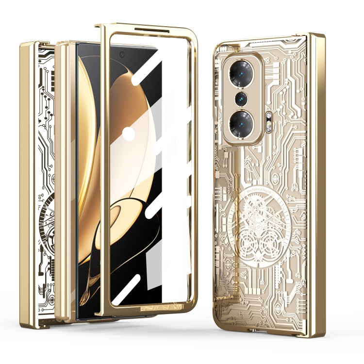 For Honor Magic V Mechanical Legend Integrated Electroplating All-inclusive Phone Case(Champagne Gold) - Honor Cases by PMC TechLife | Online Shopping South Africa | PMC TechLife | Buy Now Pay Later Mobicred