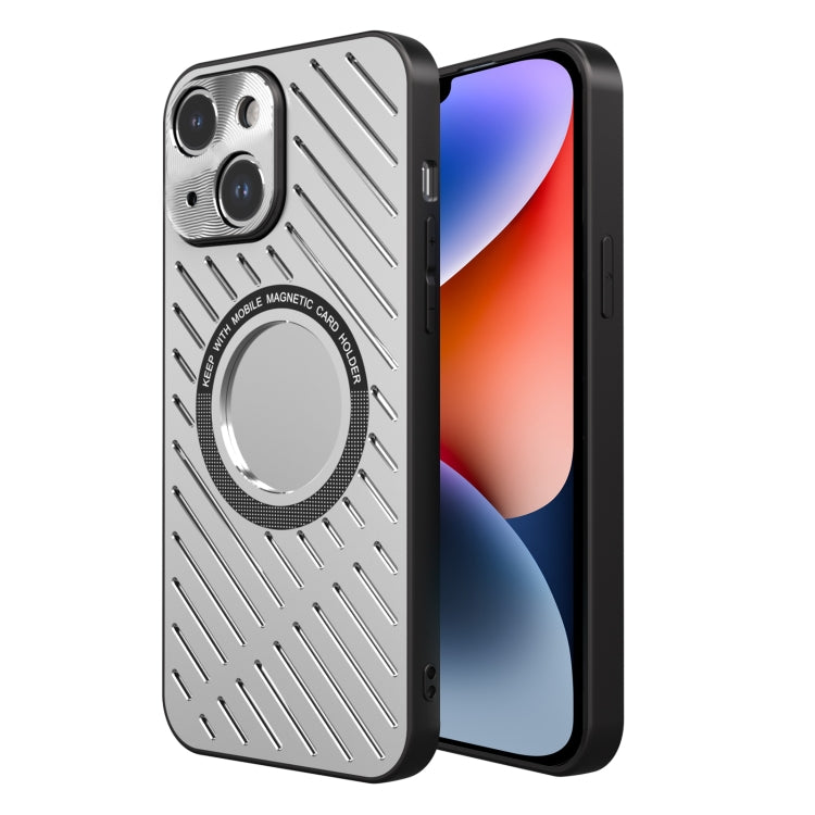 For iPhone 14 Plus R-JUST RJ57 CD Pattern MagSafe Cooling Phone Case(Silver) - iPhone 14 Plus Cases by R-JUST | Online Shopping South Africa | PMC TechLife