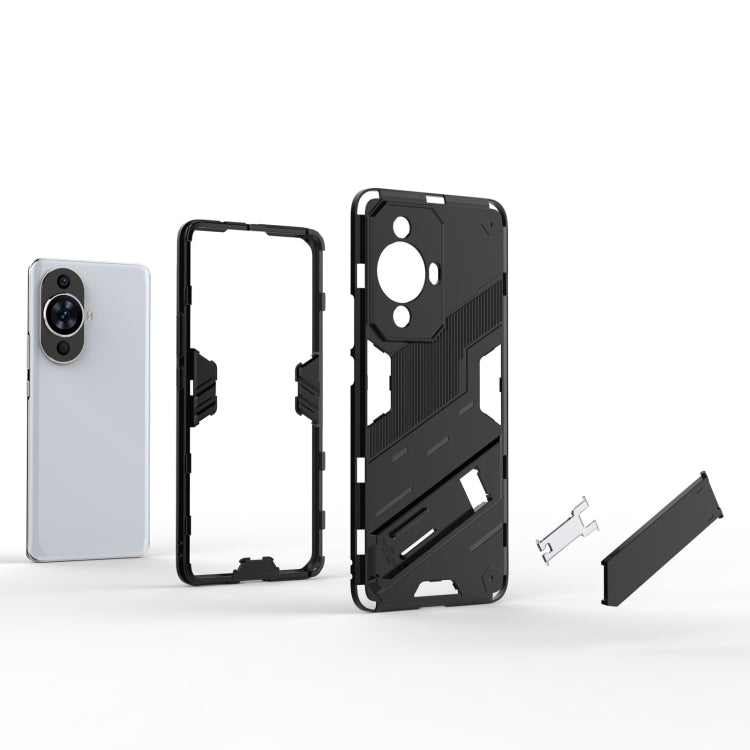 For Huawei nova 11 Pro 4G Punk Armor 2 in 1 PC + TPU Phone Case with Holder(Grey) - Huawei Cases by PMC TechLife | Online Shopping South Africa | PMC TechLife | Buy Now Pay Later Mobicred