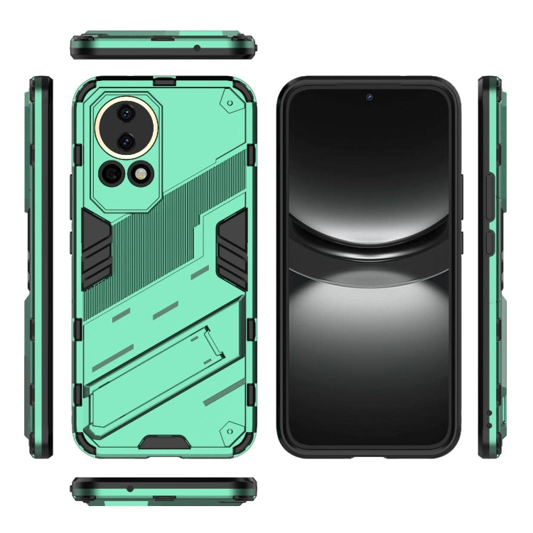 For Huawei nova 12 5G Punk Armor 2 in 1 PC + TPU Phone Case with Holder(Green) - free shipping - PMC TechLife - Order now!