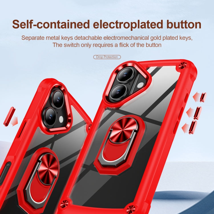 For iPhone 16 TPU + PC Lens Protection Phone Case with Ring Holder(Red) - free shipping - PMC TechLife - Order now!