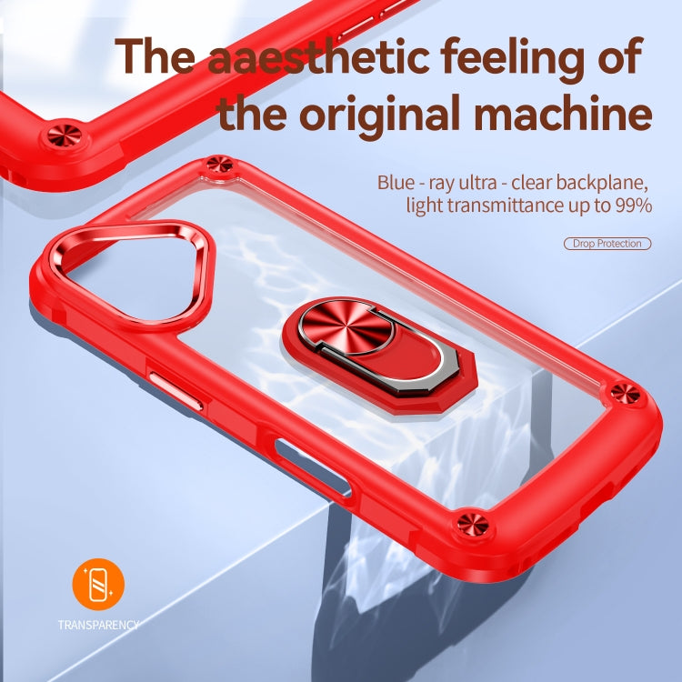 For iPhone 16 TPU + PC Lens Protection Phone Case with Ring Holder(Red) - free shipping - PMC TechLife - Order now!