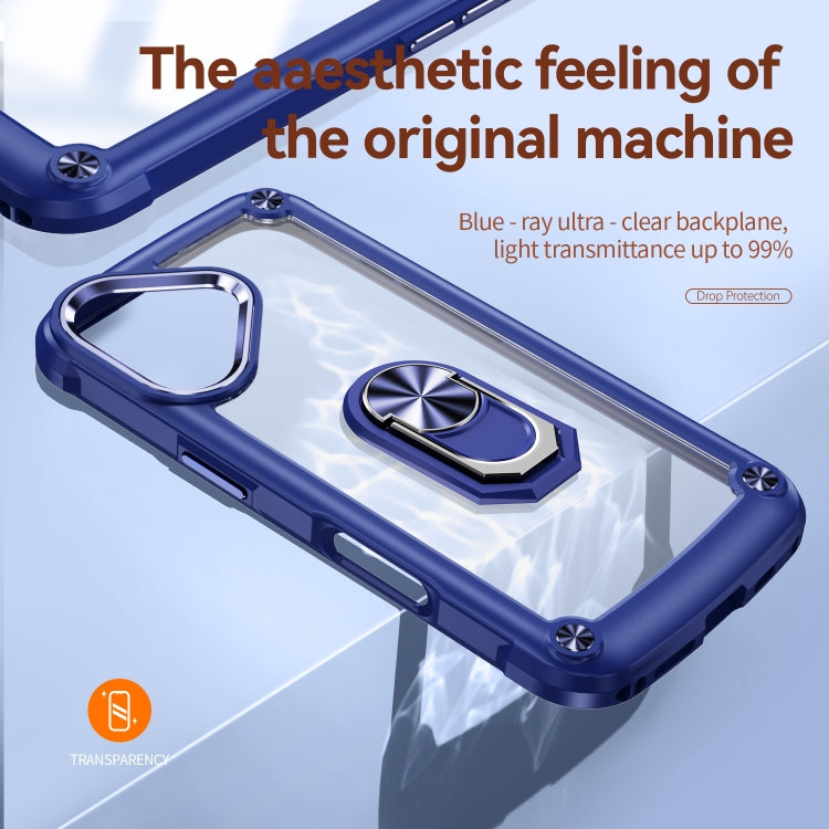 For iPhone 16 TPU + PC Lens Protection Phone Case with Ring Holder(Blue) - iPhone 16 Cases by PMC TechLife | Online Shopping South Africa | PMC TechLife | Buy Now Pay Later Mobicred