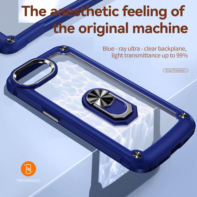 For iPhone 16e TPU + PC Lens Protection Phone Case with Ring Holder(Black) - iPhone 16e Cases by PMC TechLife | Online Shopping South Africa | PMC TechLife | Buy Now Pay Later Mobicred