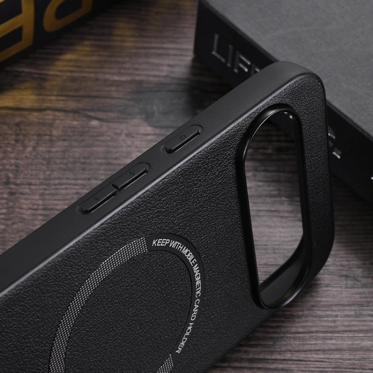 For Google Pixel 9 Pro Magsafe Magnetic Ring Leather Texture Phone Case(White) - Google Cases by PMC TechLife | Online Shopping South Africa | PMC TechLife | Buy Now Pay Later Mobicred