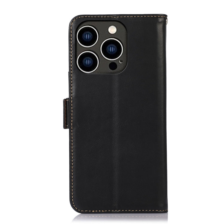 For iPhone 16 Pro Max Crazy Horse Top Layer Cowhide Leather Phone Case(Black) - iPhone 16 Pro Max Cases by PMC TechLife | Online Shopping South Africa | PMC TechLife | Buy Now Pay Later Mobicred