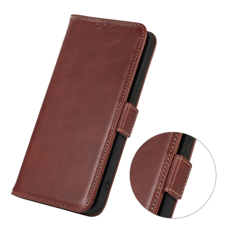 For iPhone 16 Pro Max Crazy Horse Top Layer Cowhide Leather Phone Case(Brown) - iPhone 16 Pro Max Cases by PMC TechLife | Online Shopping South Africa | PMC TechLife | Buy Now Pay Later Mobicred