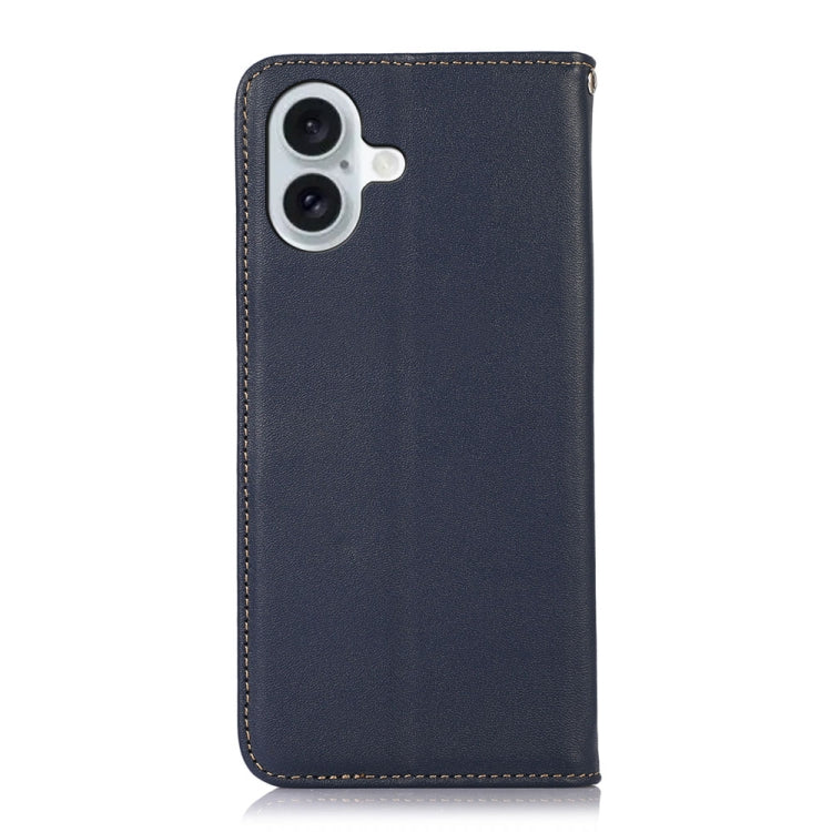 For iPhone 16 Plus KHAZNEH Nappa Top Layer Cowhide Leather Phone Case(Blue) - iPhone 16 Plus Cases by PMC TechLife | Online Shopping South Africa | PMC TechLife | Buy Now Pay Later Mobicred