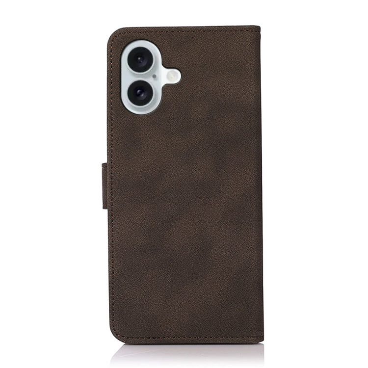 For iPhone 16 KHAZNEH Matte Texture Leather Phone Case(Brown) - iPhone 16 Cases by PMC TechLife | Online Shopping South Africa | PMC TechLife | Buy Now Pay Later Mobicred