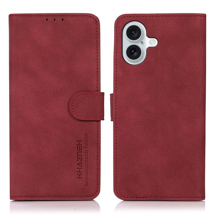 For iPhone 17 KHAZNEH Matte Texture Leather Phone Case(Red) - free shipping - PMc TechLife - Order now!