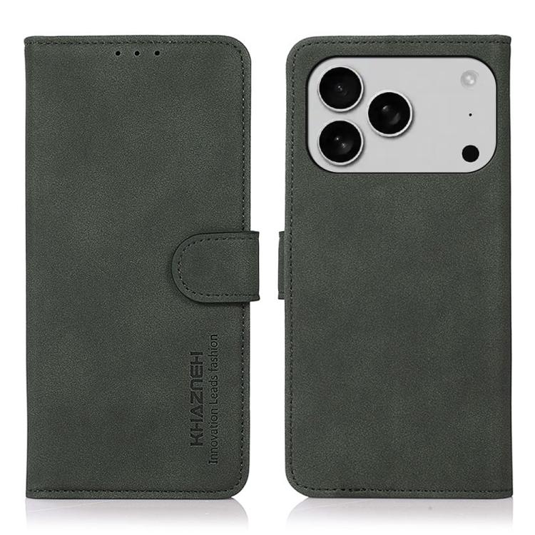 For iPhone 17 Pro KHAZNEH Matte Texture Leather Phone Case(Green) - free shipping - PMc TechLife - Order now!
