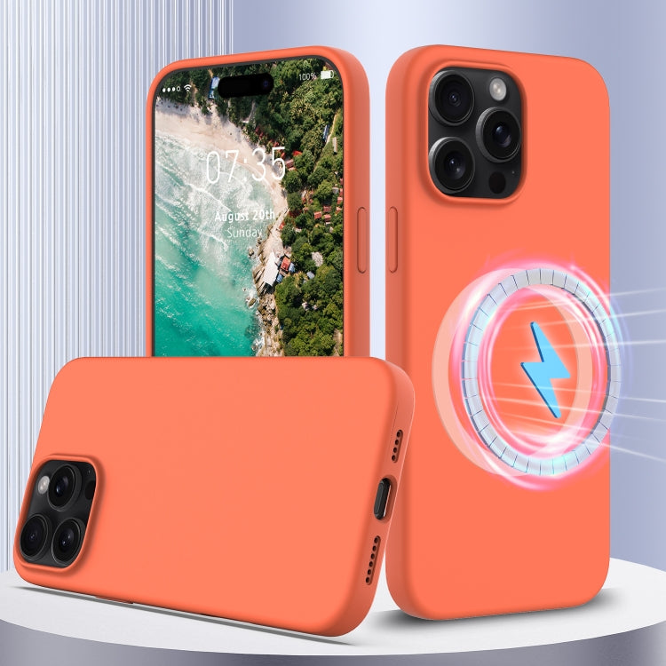 For iPhone 16 Pro Shockproof Silicone Magsafe Phone Case(Gold Orange) - iPhone 16 Pro Cases by PMC TechLife | Online Shopping South Africa | PMC TechLife | Buy Now Pay Later Mobicred