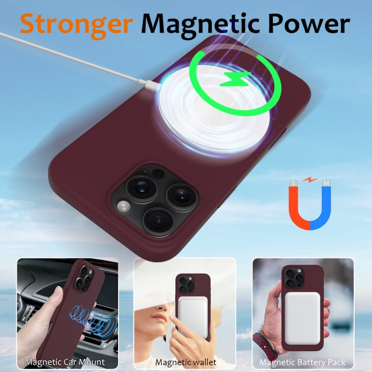 For iPhone 16 Pro Shockproof Silicone Magsafe Phone Case(Plum Color) - iPhone 16 Pro Cases by PMC TechLife | Online Shopping South Africa | PMC TechLife | Buy Now Pay Later Mobicred