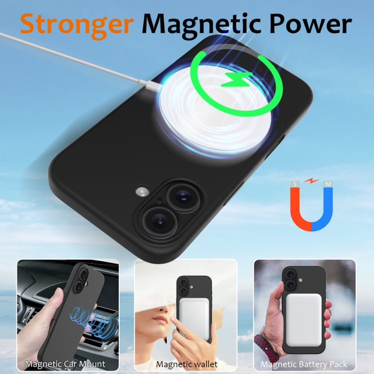 For iPhone 16 Shockproof Silicone Magsafe Phone Case(Black) - iPhone 16 Cases by PMC TechLife | Online Shopping South Africa | PMC TechLife | Buy Now Pay Later Mobicred
