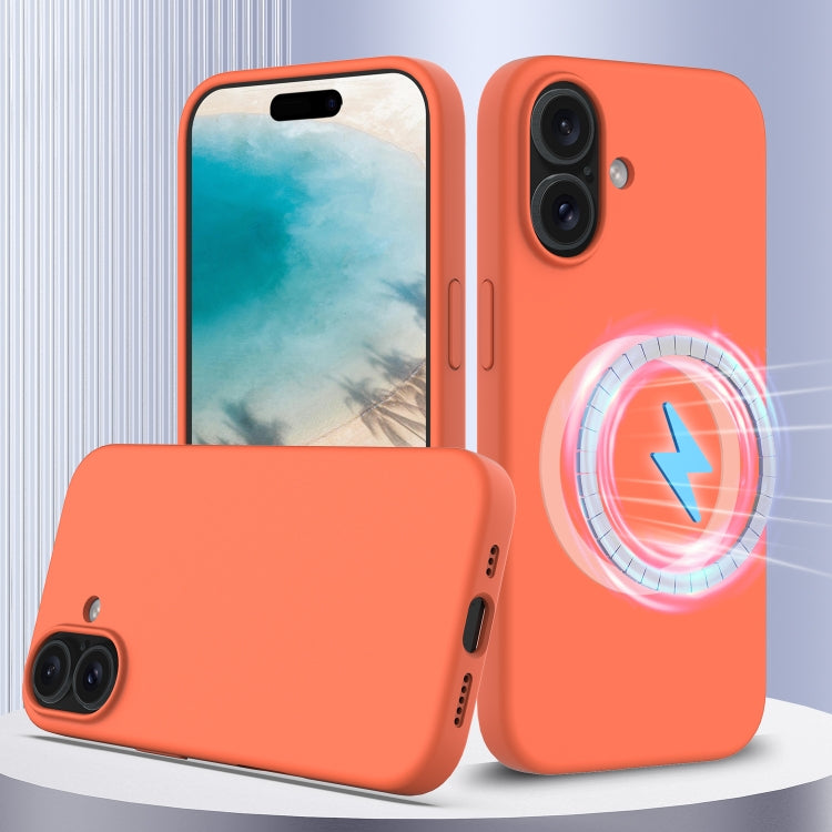 For iPhone 16 Shockproof Silicone Magsafe Phone Case(Gold Orange) - iPhone 16 Cases by PMC TechLife | Online Shopping South Africa | PMC TechLife | Buy Now Pay Later Mobicred
