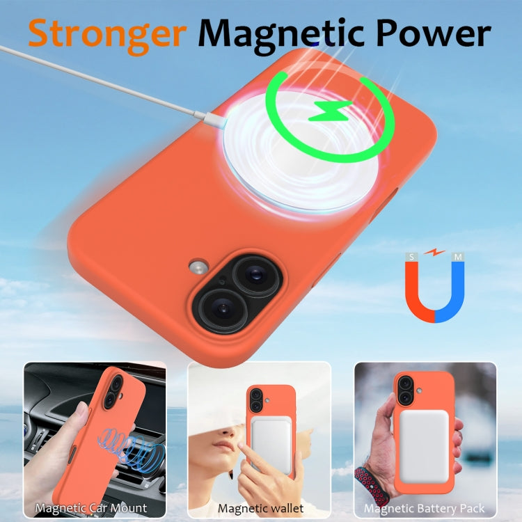 For iPhone 16 Shockproof Silicone Magsafe Phone Case(Gold Orange) - iPhone 16 Cases by PMC TechLife | Online Shopping South Africa | PMC TechLife | Buy Now Pay Later Mobicred