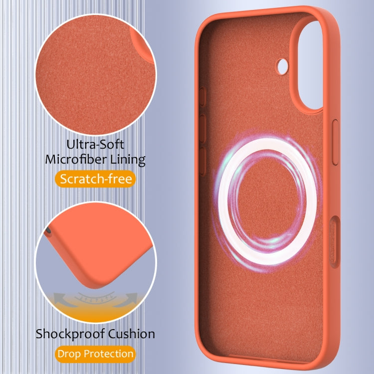 For iPhone 16 Shockproof Silicone Magsafe Phone Case(Gold Orange) - iPhone 16 Cases by PMC TechLife | Online Shopping South Africa | PMC TechLife | Buy Now Pay Later Mobicred