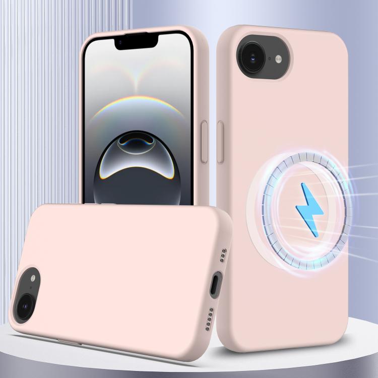 For iPhone 16e Shockproof Silicone Magsafe Phone Case(Sand Pink) - iPhone 16e Cases by PMC TechLife | Online Shopping South Africa | PMC TechLife | Buy Now Pay Later Mobicred