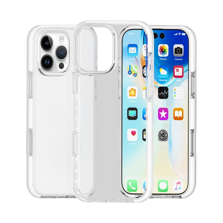 For iPhone 16 Pro Max Two-color Shockproof High Transparency TPU Phone Case(White) - iPhone 16 Pro Max Cases by PMC TechLife | Online Shopping South Africa | PMC TechLife | Buy Now Pay Later Mobicred