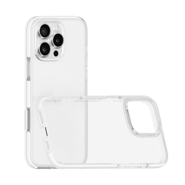 For iPhone 16 Pro Max Two-color Shockproof High Transparency TPU Phone Case(White) - iPhone 16 Pro Max Cases by PMC TechLife | Online Shopping South Africa | PMC TechLife | Buy Now Pay Later Mobicred